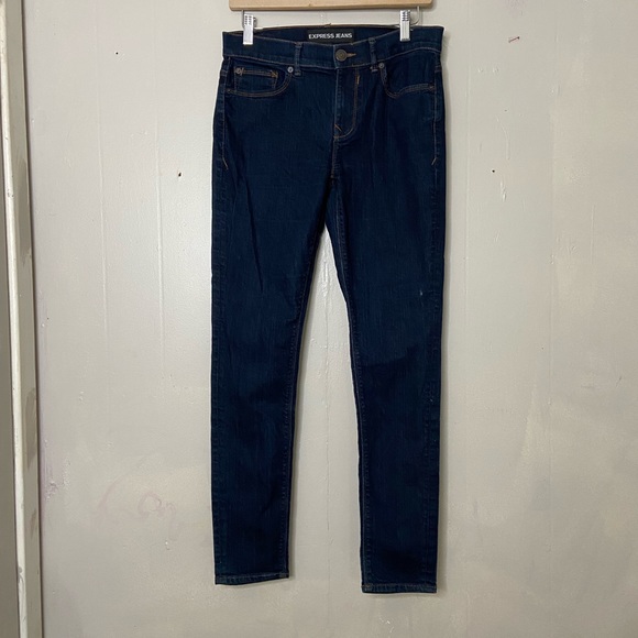 Express Jeans Women’s Size 8R Mia Legging Mid Rise Skinny Jean Dark Wash Jegging - Picture 2 of 9